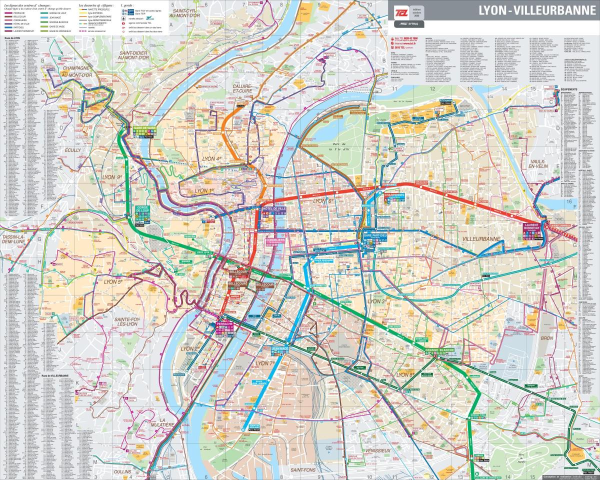 里昂法国巴士地图