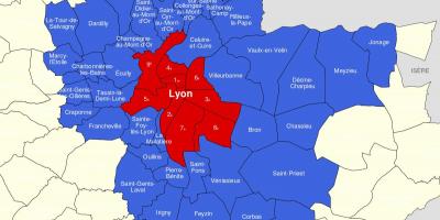 里昂地区的地图