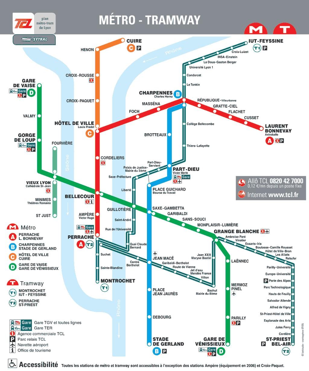 Lyon france的地铁图