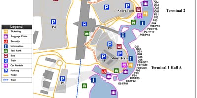 里昂法国机场的地图